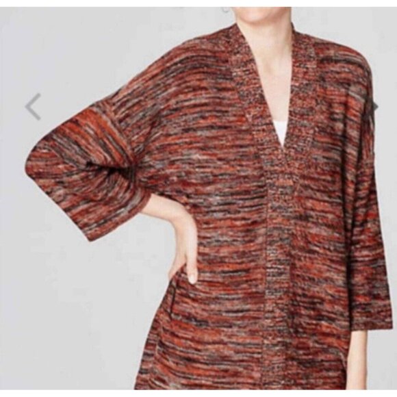 J Jill Pure Jill Womens 2XLSpace Dyed Marled Campari VNeck Sweater Multicolored - Picture 2 of 9